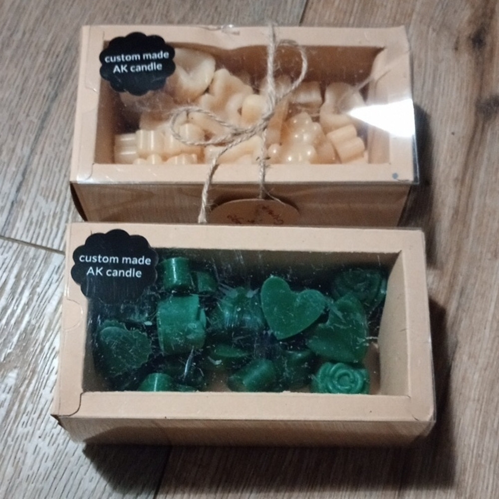 Custom Made Candle Set - Green and Cream